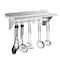 Amgood 12 in. x 36 in. Stainless Steel Wall Mounted Pot Rack with Shelf and 6 Double Sided Chrome Plated Hooks AMG WS-PS-1236 - alternate 5